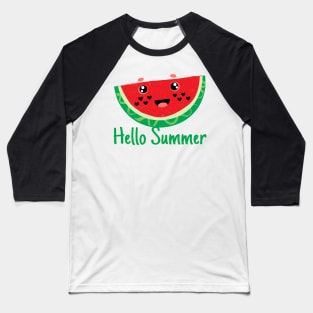 Hello Summer Cute Colorful Watermelon Baseball T-Shirt